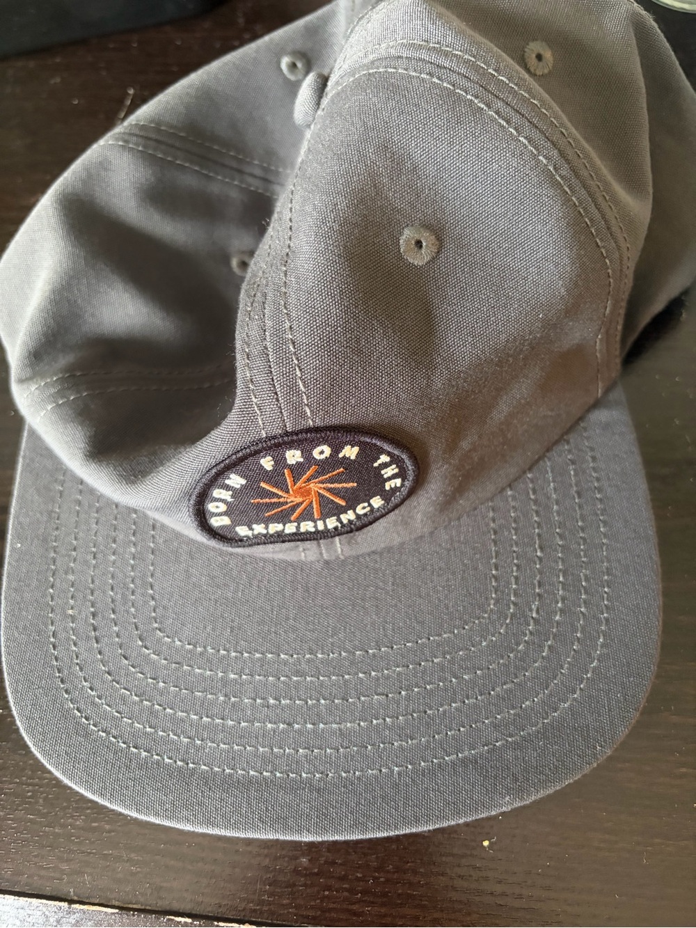Prana Gray Baseball Cap with Orange Starburst Patch